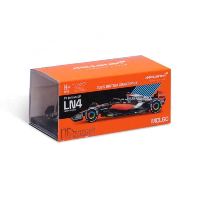 Model F1 McLaren MCL60 Lando Norris la Scară 1:43 de la Bburago