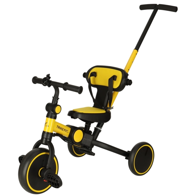 Tricicletă multifuncțională cu copertină Trike Fix V4 – Galben-negru