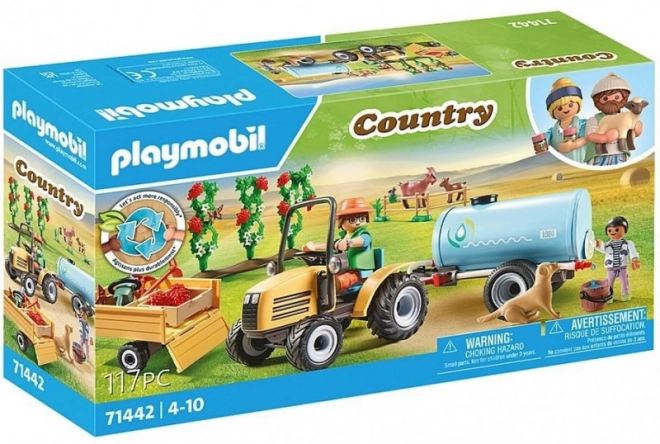 Tractor cu remorcă și rezervoar PLAYMOBIL Country