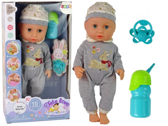 Păpușă interactivă bebeluș cu sunete și accesorii