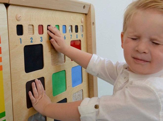 Tablă educațională senzorială pentru recunoașterea materialelor Masterkidz
