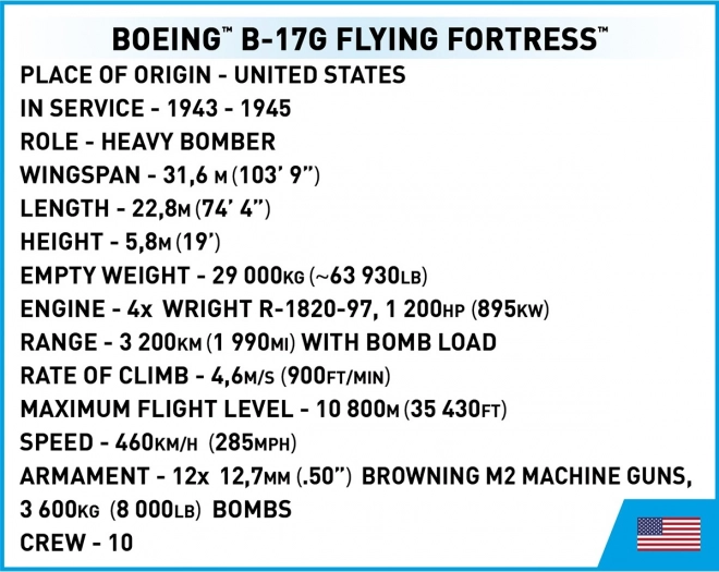 avion de construcție boeing b-17 lată partea