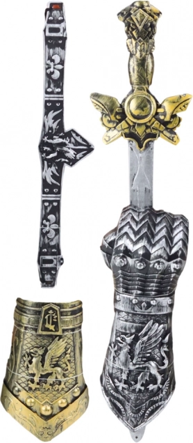 Set cavaler pentru copii Gladiator cu sabie, protecții și curea