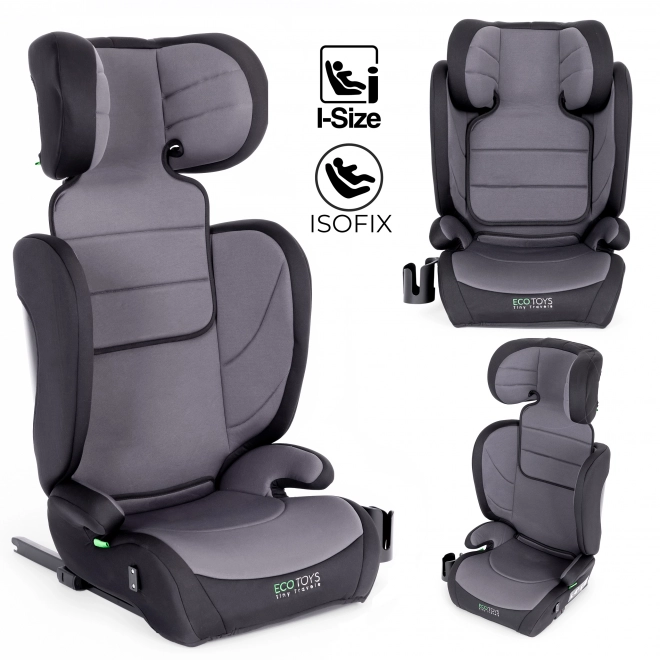 Scaun auto ISOFIX pentru copii de la 100 cm cu suport pentru băuturi Ecotoys