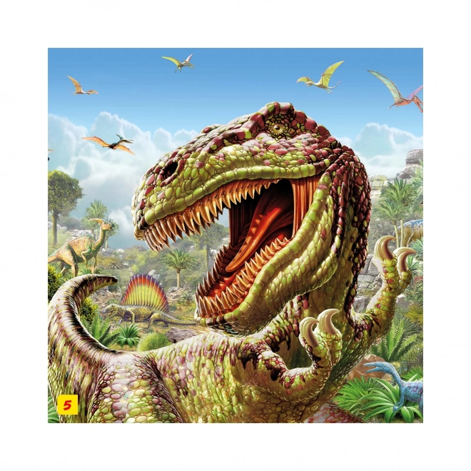 Puzzle cu figurină dinozaur: Tyrannosaurus Rex - 60 piese