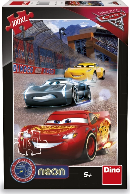 Puzzle fluorescent Cars 3 - Linia de sosire XL 100 piese