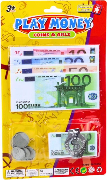 Set de jucării bani Euro bancnote și monede