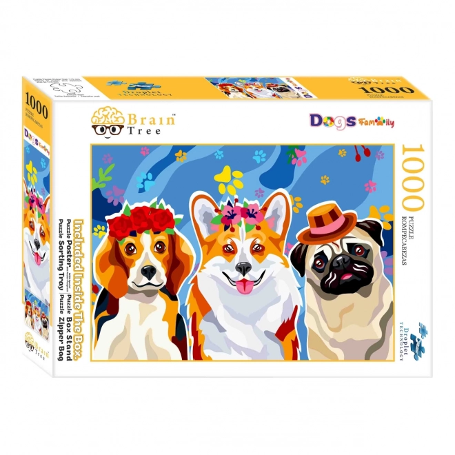 Puzzle Brain Tree familia de câini 1000 piese