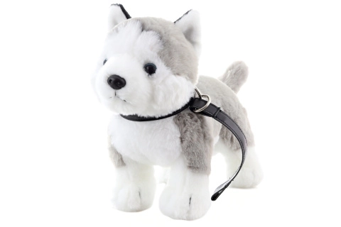 Husky de pluș cu lesă eco-prietenos