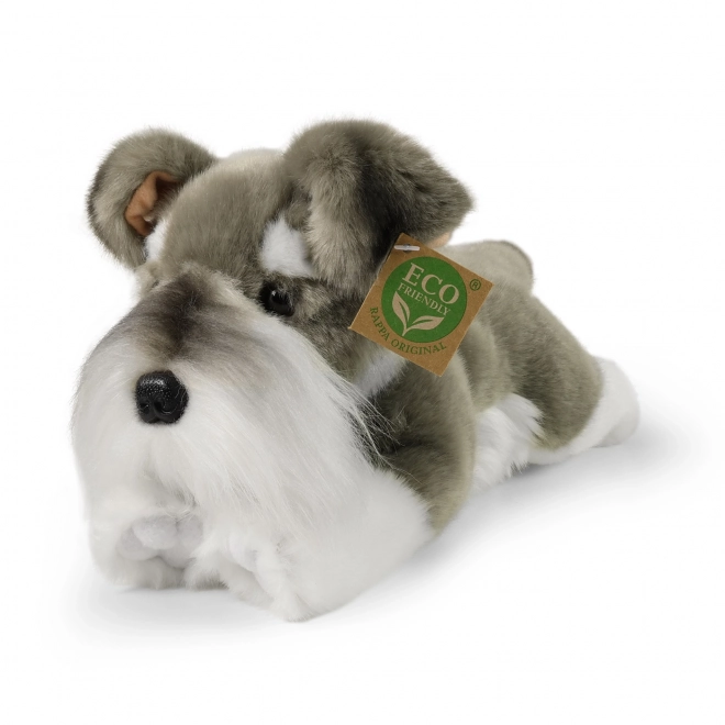 Câine din pluş schnauzer culcat eco-friendly 28 cm