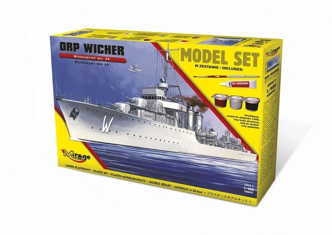 Model de navă ORP Wicher niszczyciel polonez din al Doilea Război Mondial
