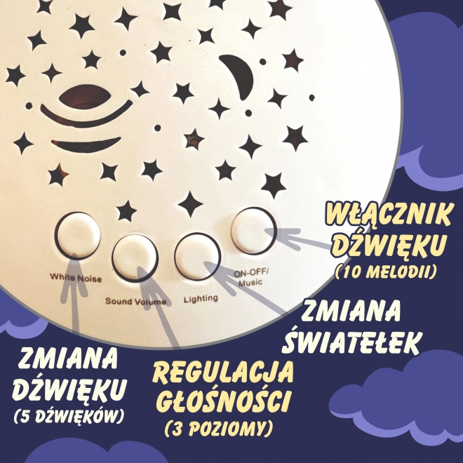 Jucărie de somn proiector 2în1 Bufnița de la Woopie cu 10 melodii de leagăn
