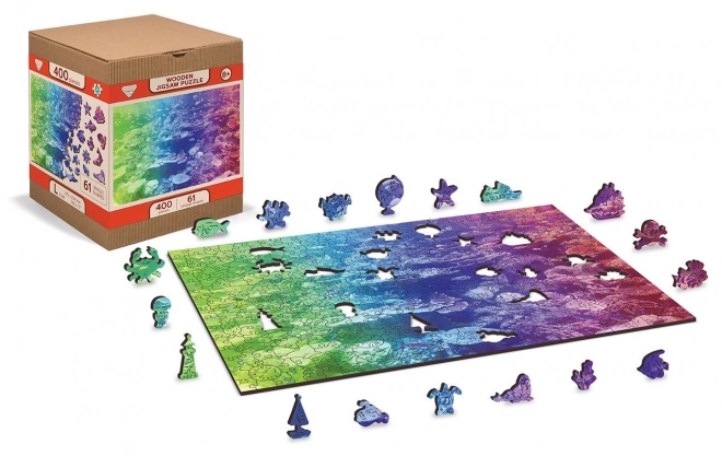 Puzzle de lemn recif de coral 2-in-1