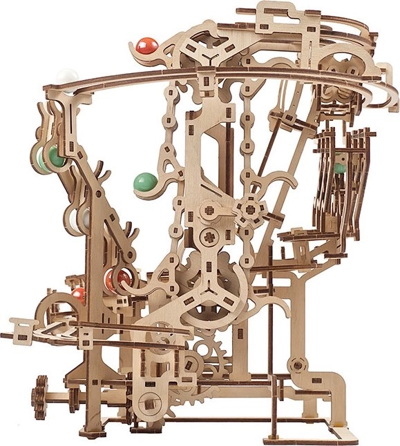 Pistă mecanică din lemn pentru bile Ugears