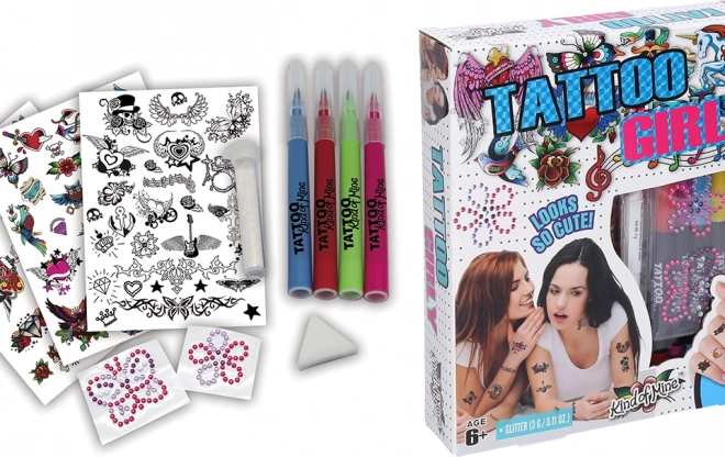 Set de tatuaje cu markere
