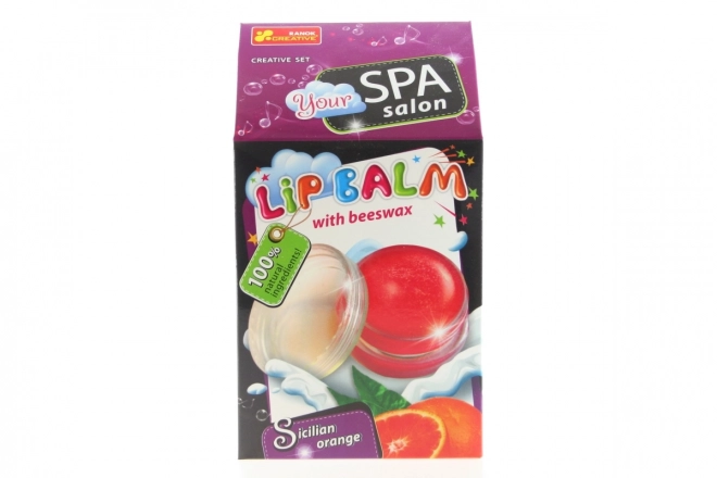 Set pentru realizarea balsamului de buze cu ceară de albine - portocală