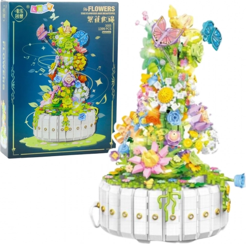 Set de construcție Compoziție Florală cu Fluturi și Iluminare LED