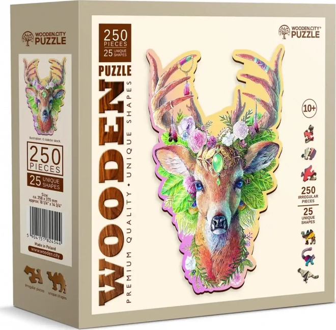 Puzzle din lemn cu model Cerb, 250 piese