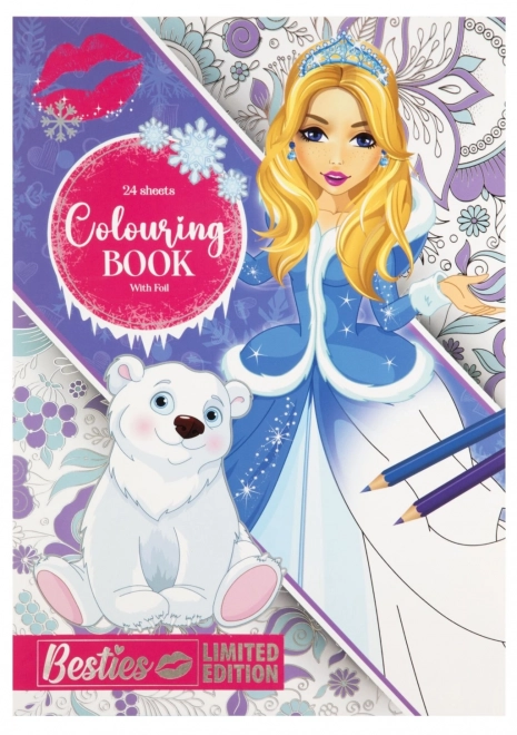 Carte de colorat cu folii Besties