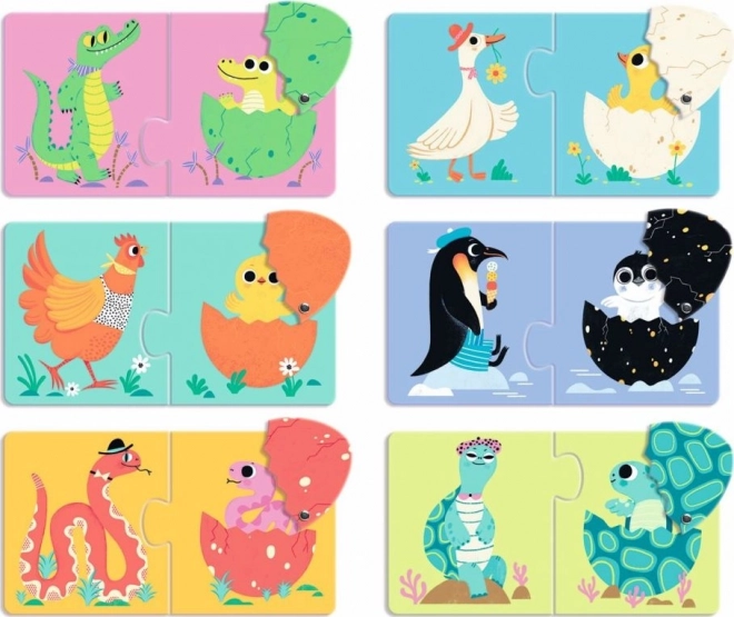 Puzzle ouă amuzante Djeco