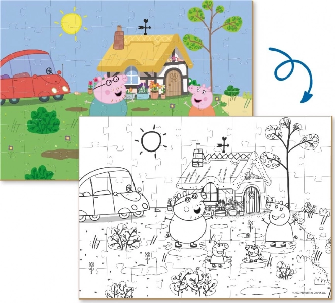 Puzzle reversibil Peppa Porcul: La cabană 60 piese