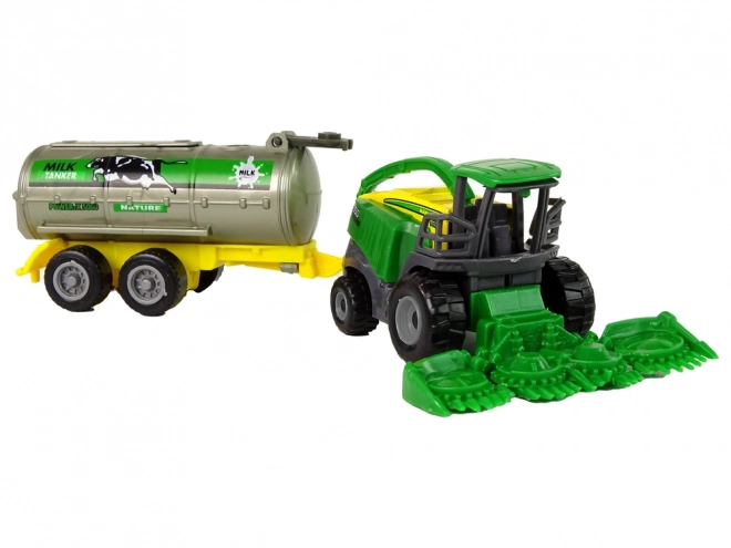 Vehicul agricol din plastic verde și galben