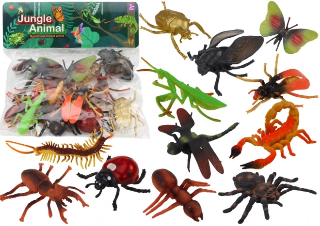Set figurine insecte 12 bucăți Gărgăriță Păianjen Muscă