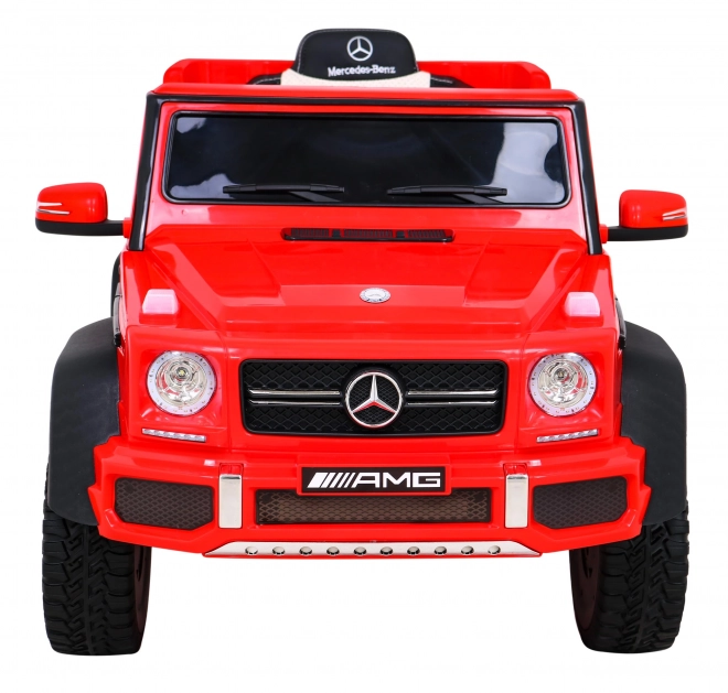 Mercedes G63 AMG Mașina pe baterii Roșie + Telecomandă + 6 roți EVA + Start lent + MP3 LED
