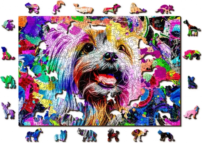 Puzzle din lemn ediție Pop Art Terrier Yorkshire