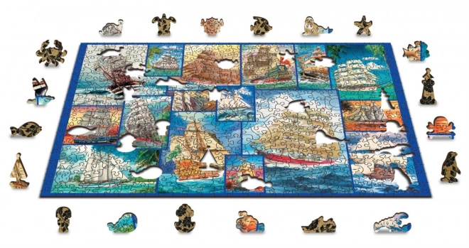 Puzzle din lemn 2 în 1 Placheta 505 piese