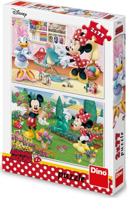 Puzzle Minnie Harnică 2x77 Piese