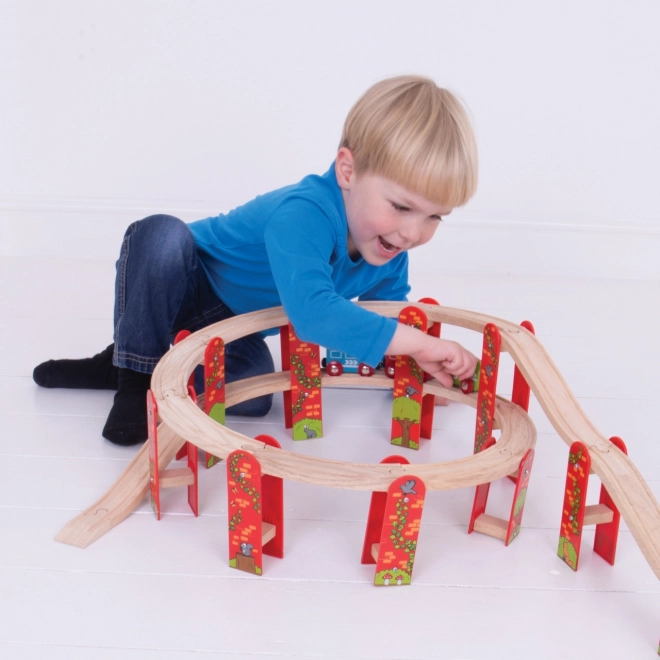 Set de șine cu mai multe niveluri Bigjigs Rail