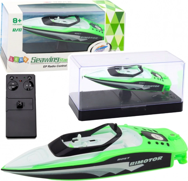 Barcă cu motor controlată de la distanță verde