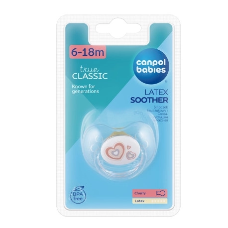 Canpol babies suzetă din cauciuc natural cireașă pentru copii 6-18 luni
