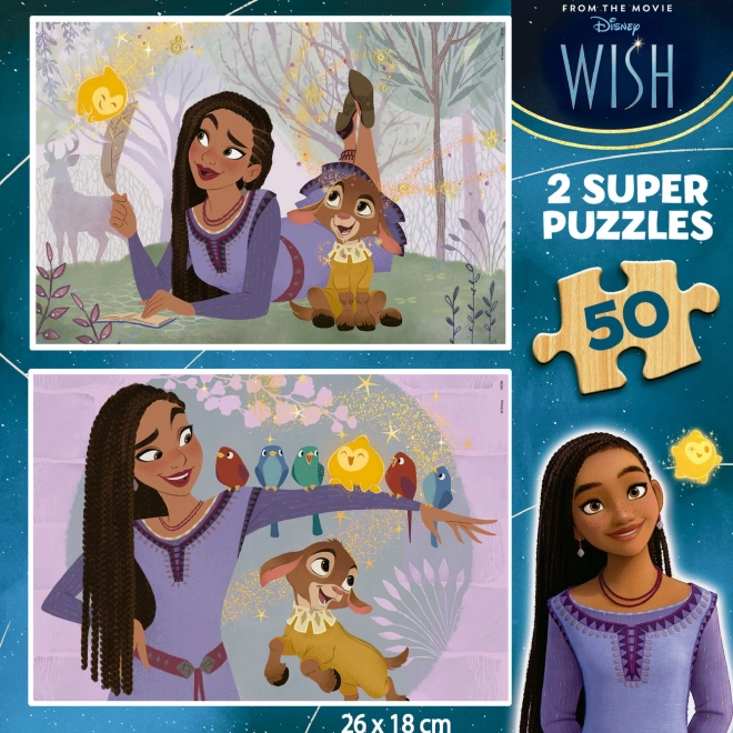 Puzzle din lemn dorință 2x50 piese