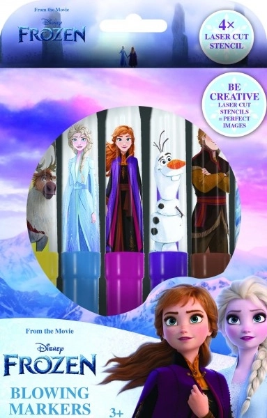 Set markere cu suflare și șabloane Frozen