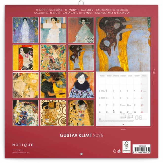 calendar de birou Gustav Klimt 2025, 30 x 30 cm