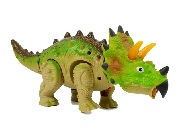 dinozaur interactiv triceratops verde