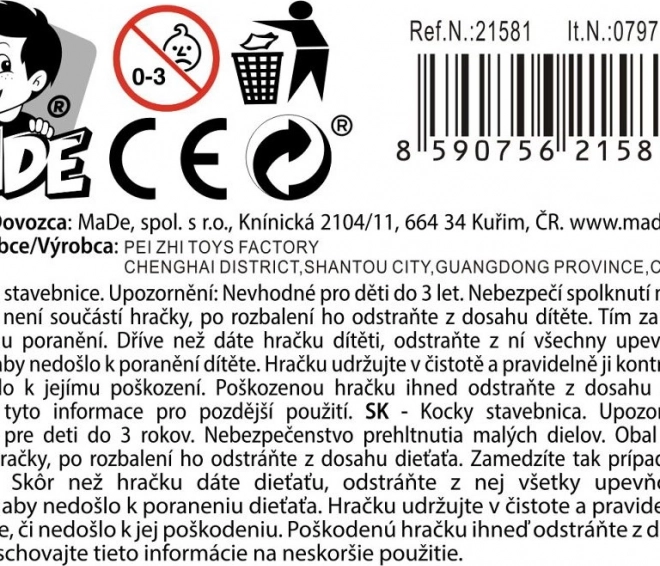Cuburi vehicule pentru copii, 16 bucăți