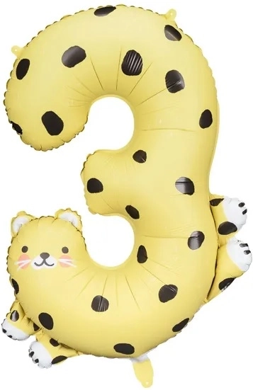 Balon folie Cifra 3 - Ghepard