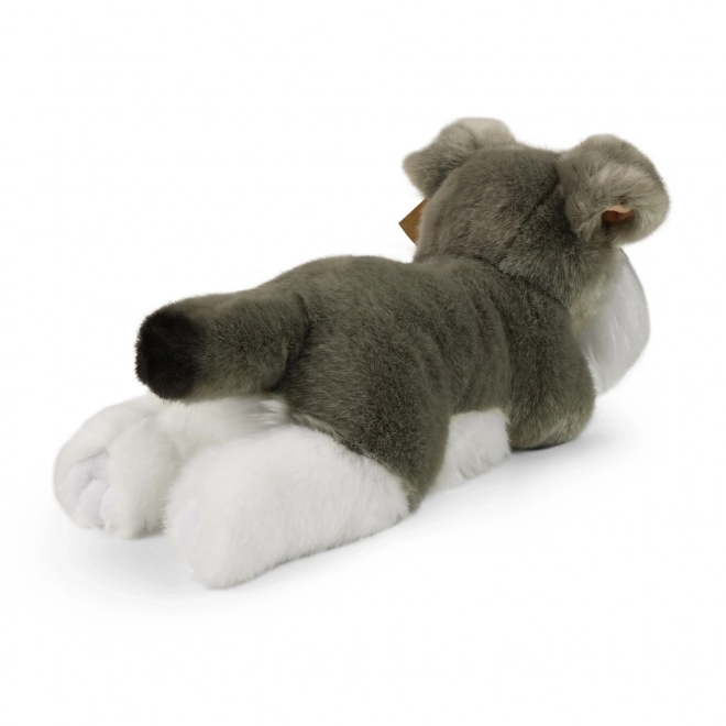 Câine din pluş schnauzer culcat eco-friendly 28 cm