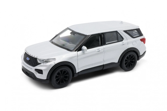 Model mașină Welly Ford Explorer 2023 argintie la scară 1:34