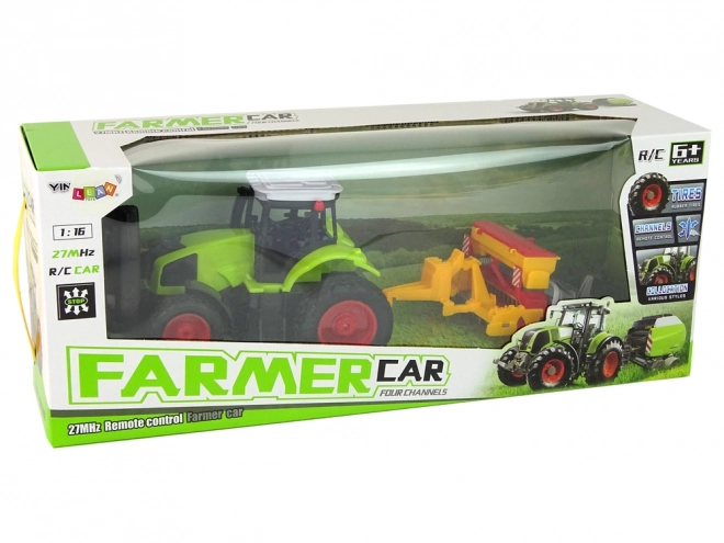 Tractor cu presă R/C 1:16 verde