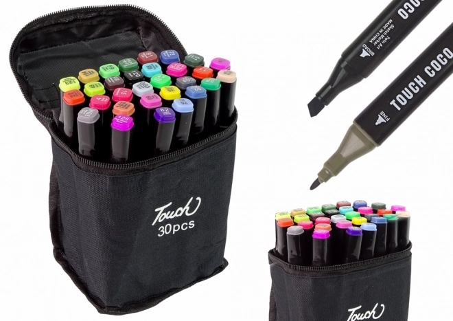 Set de 30 de markere pe bază de alcool Touch în husă