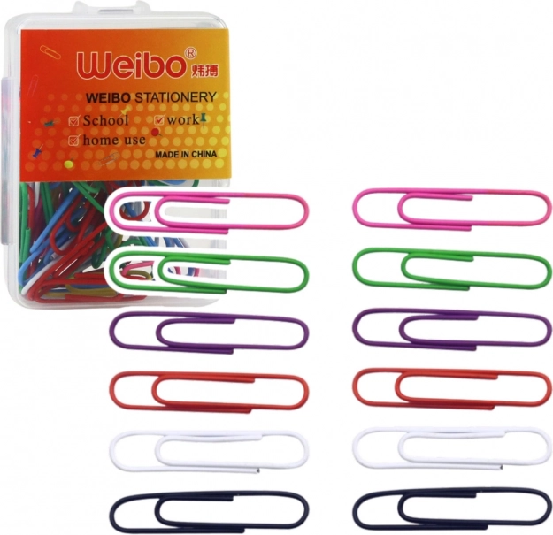 Clame de birou colorate 30 mm, 40 buc