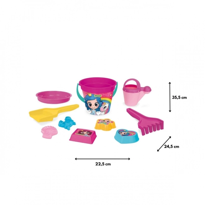 Set de nisip cu IML 10 piese roz