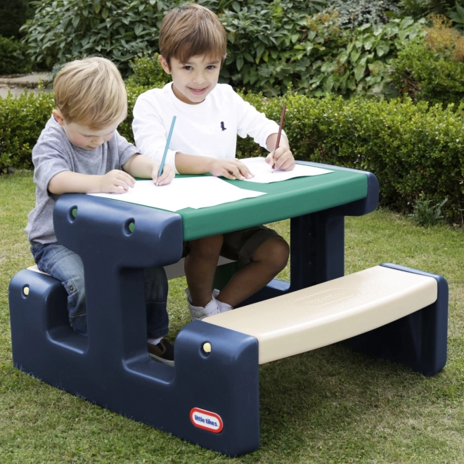 Masa de picnic albastru-verde pentru copii Little Tikes pentru gradina