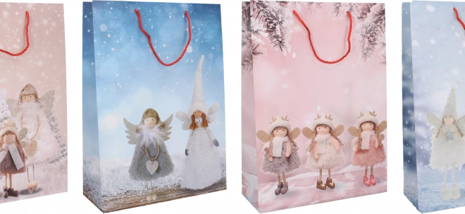 Pungă cadou de Crăciun L 41,5 × 30 × 12 cm – 4 motive