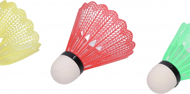 Set de 3 fluturași colorați pentru badminton