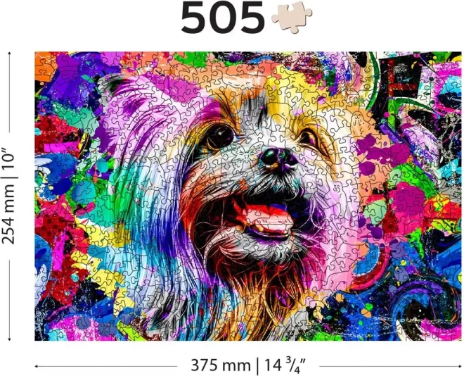 Puzzle din lemn ediție Pop Art Terrier Yorkshire